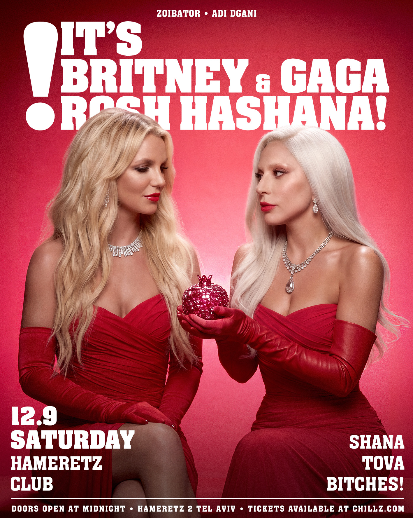 IT'S BRITNEY & GAGA ROSH HASHANA PARTY !  SATURDAY 12.9  HAMERES CLUB