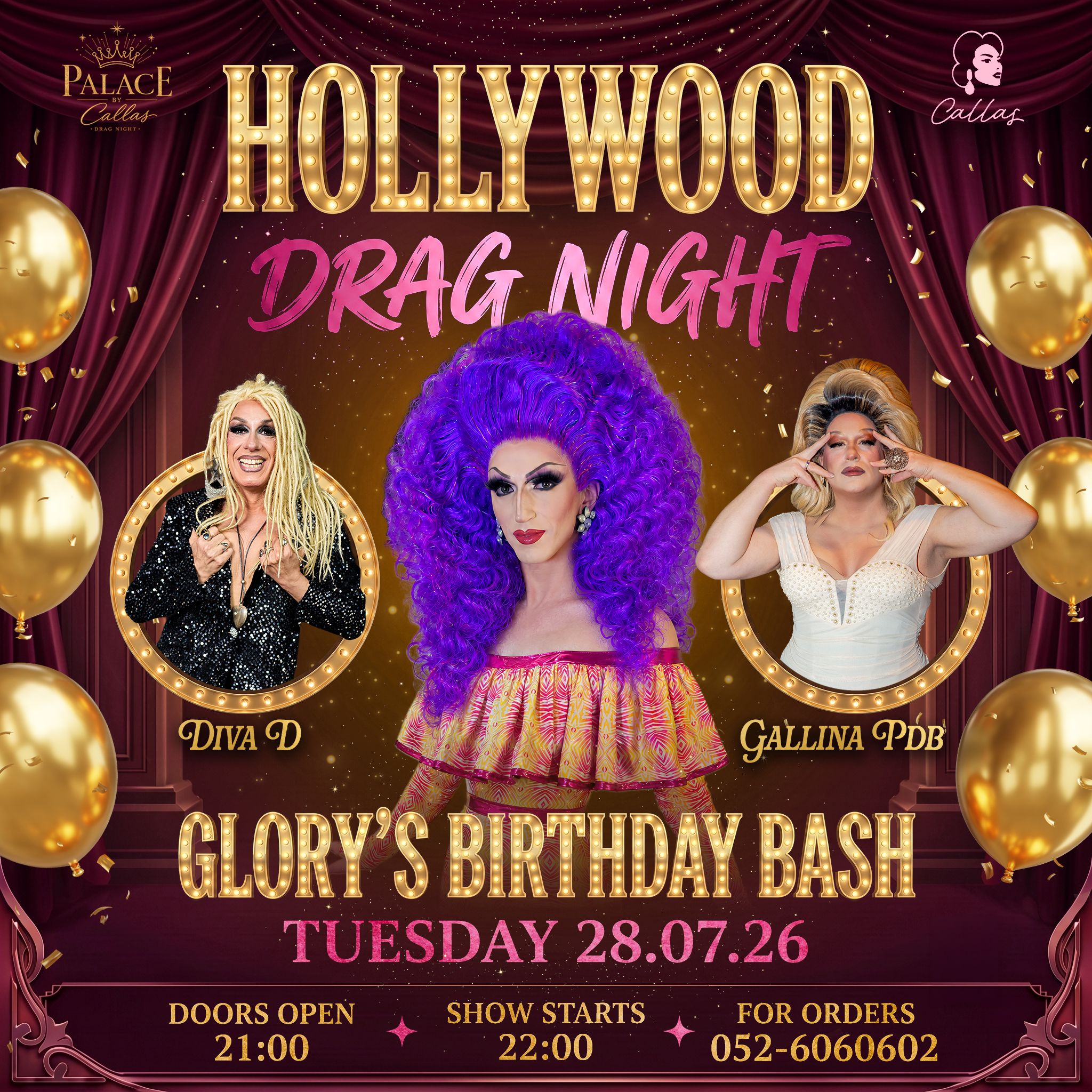 🌈✨ Hollywood Drag Night – Glory's Birthday Bash ✨🌈